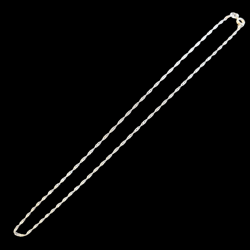 Elegant Silver 2 mm Rope Chain Necklace - Picture 4 of 6
